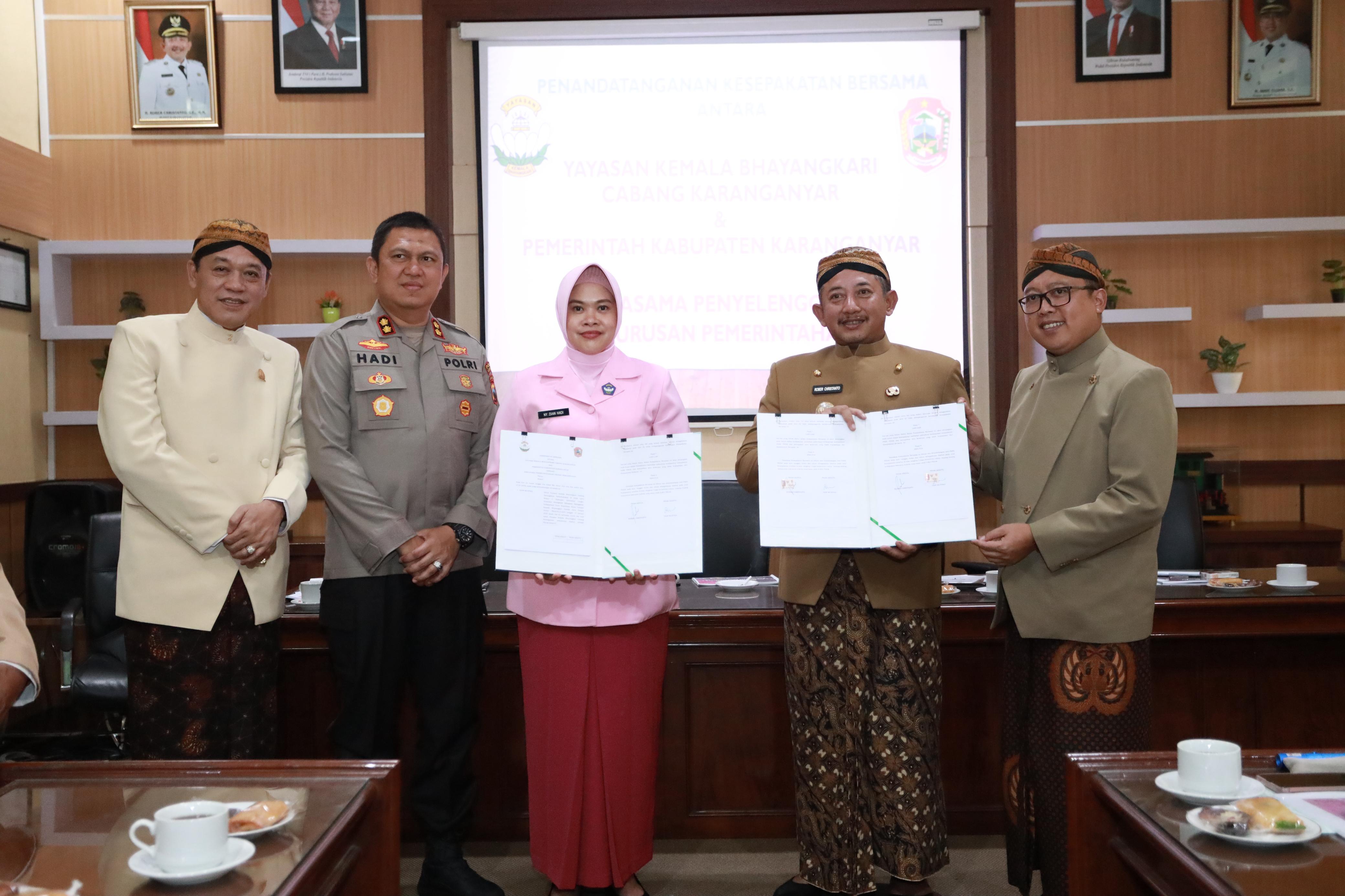 PENANDATANGAN KESEPKATAN BERSAMA ANTARA YAYASAN KEMALA BHAYANGKARI DAN PEMERINTAH KAB. KARANGAYAR