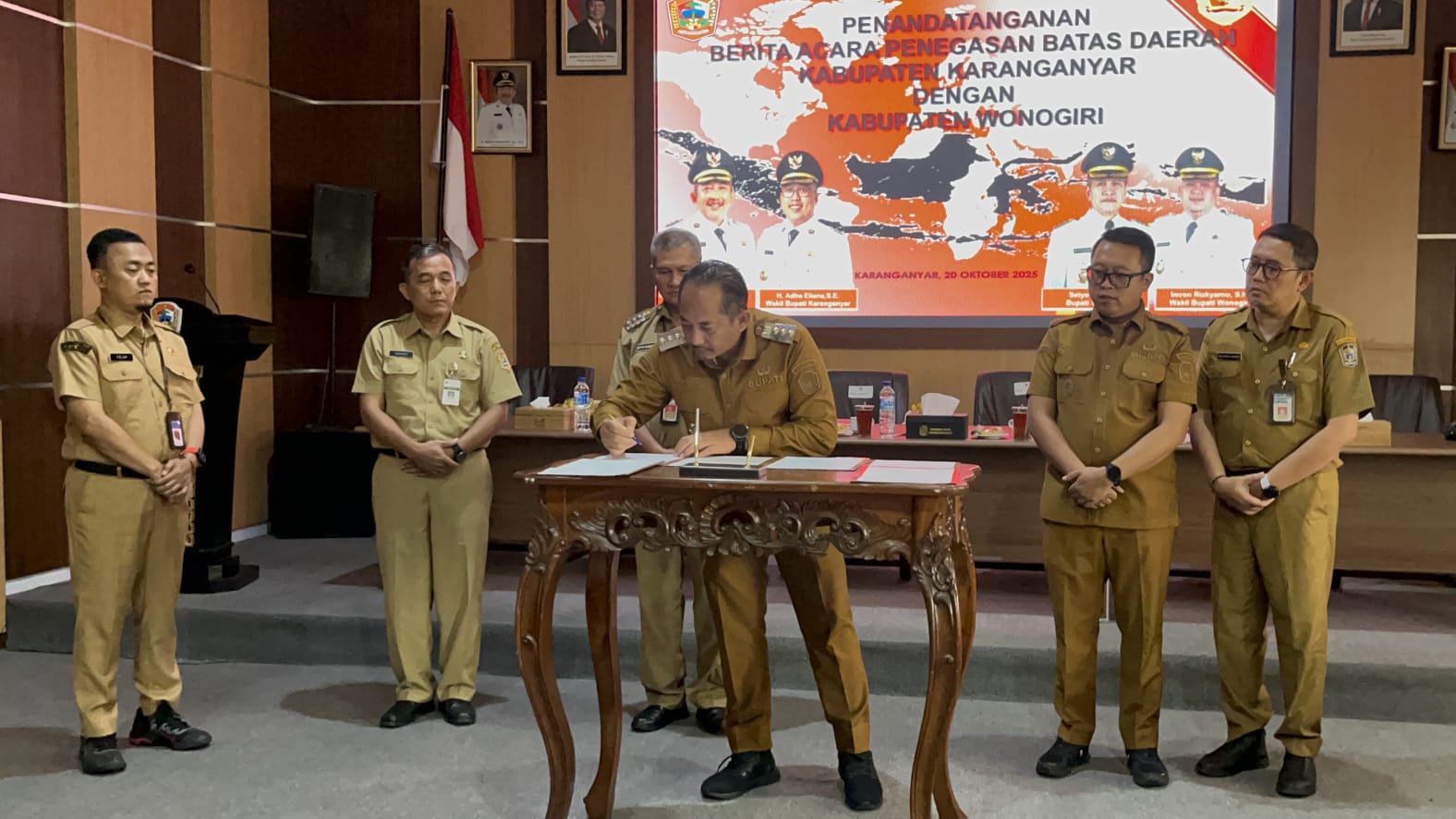 Penandatanganan BA Penegasan Batas Daerah Kabupaten Karanganyar dengan Wonogiri